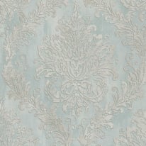 AS Creation Ornate Damask Light Blue/Silver Metallic Wallpaper - 79049-3