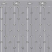 Flat swatch of Versace Baroque Panel in silver and grey showing the detailed non-woven substrate surface.
