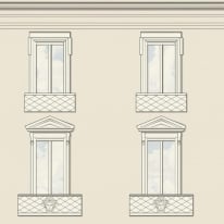Flat swatch of Versace Palazzo No. 12 in cream showing the detailed non-woven substrate surface.