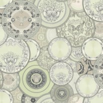 Versace Art De La Table Green/Grey Metallic Wallpaper – 79136-2