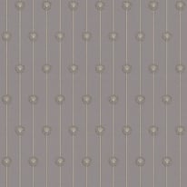 Flat swatch of Versace Baroque Stripe in gilver and grey showing the detailed non-woven substrate surface.