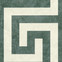 Flat swatch of Versace Greek in green showing the detailed non-woven substrate surface.