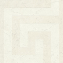 Flat swatch of Versace Greek in cream showing the detailed non-woven substrate surface.