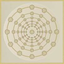 Flat swatch of Versace I Love Baroque in gold and beige showing the detailed non-woven substrate surface.