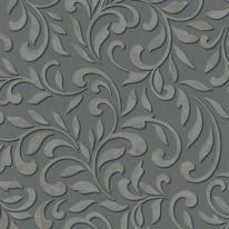 Galerie Olio Abstract Leaf Anthracite/Silver Metallic Wallpaper - 82385