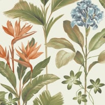 Belgravia Decor Oliana Floral Green/Orange Wallpaper - 8496