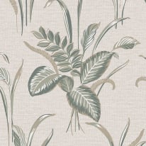 Belgravia Decor Palma Bold Leaf Sage/Champagne Metallic Wallpaper - 9010