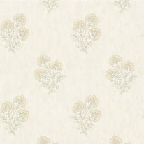 Belgravia Decor Carlotta Flower Motif Cream/Gold Metallic Wallpaper - 9028