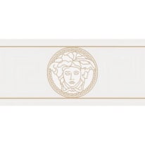 Versace Greek Key White/Gold Wallpaper Border - 93522-3