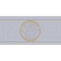 Versace Greek Key Silver/Gold Wallpaper Border - 93522-5