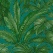 Versace Giungle Palm Motif Green/Teal Wallpaper - 96240-6