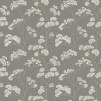 Hoopla Walls Elderflower Trail Charcoal Wallpaper - HWA1396W