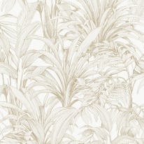 Grandeco Asperia Linear Leaf Cream/Beige Wallpaper - A51402
