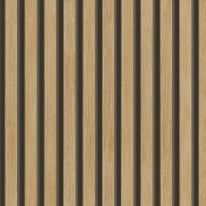 Grandeco Ciara Hermes Wooden Slat Effect Natural/Black Wallpaper - A63602
