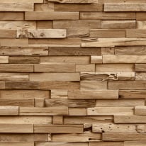Grandeco Ciara Colorado Wood Slat Effect Beige Wallpaper - A64001