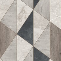 Grandeco Vigo Geometric Grey Metallic Wallpaper - A65104