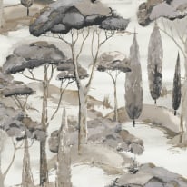 Grandeco Canopy View Trees Black/Grey Wallpaper - A69201