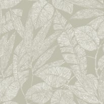 Grandeco Omaru Lorena Leaves Sage Wallpaper - A69501