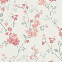 Grandeco Omaru Jasmin Floral Blossoms White Wallpaper - A70003