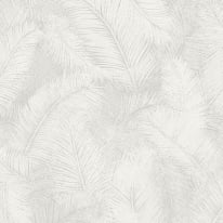 Grandeco Happy Leaf Motif White/Grey Wallpaper - A70201
