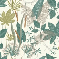 Grandeco Loma Floral Green Wallpaper - A70702