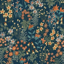 Grandeco Agnala Floral Navy Multi Wallpaper - A70903