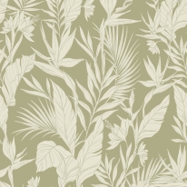 Grandeco Omaru Lucia Forest Green Metallic Wallpaper - A71102
