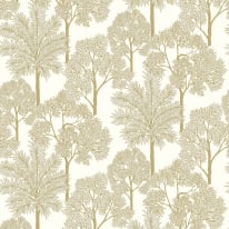 Grandeco Palm Forest Tropical White/Gold Metallic Wallpaper - A71301