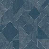 Grandeco Omaru Morena Geometric Navy Glitter Wallpaper - A72002