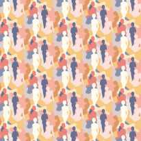 Ohpopsi Silhouette Amber/Lapis Wallpaper - ABS50110W