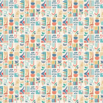 Ohpopsi Snip Snip Indigo/Amber Wallpaper - ABS50130W