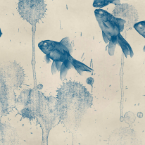 Anaglypta Wall-art Blue Fish Wall Mural - 5444-8