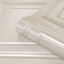 Belgravia Decor Amara Wood Panel Cream Satin Wallpaper - 7373