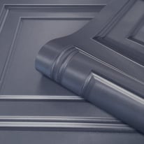 Belgravia Decor Amara Wood Panel Dark Blue Satin Wallpaper - 7375