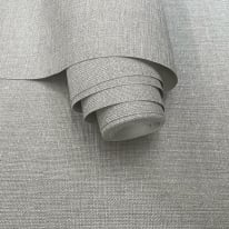 Belmont House Hendrix Weave Texture Silver Grey Metallic Wallpaper - BH16