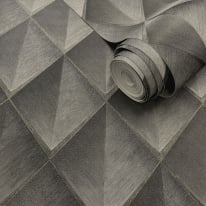 Belmont House Mojo Geometric Sepia Brown Metallic Wallpaper - BH40