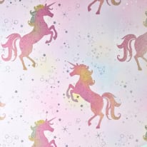 Coloroll Be Dazzled Dancing Unicorn Rainbow Glitter Wallpaper - M1423