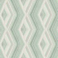 Crown Aura Geometric Diamond Emerald/Gold Metallic Wallpaper - M1583