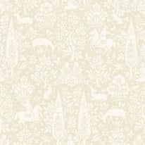 Crown Woodland Floral Natural Wallpaper - M1165