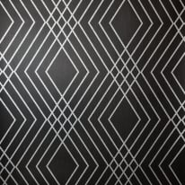 Fine Decor Shard Trellis Charcoal/Silver Metallic Wallpaper - FD43614