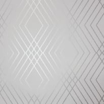 Fine Decor Shard Trellis Stone/Silver Metallic Wallpaper - FD42603