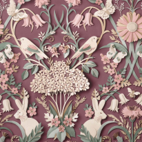 Fine Decor Woodland 3D Effect Plum Wallpaper - FD42949