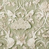 Fine Decor Woodland 3D Effect Sage Wallpaper - FD42951