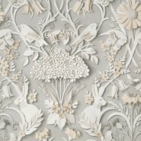 Fine Decor Woodland 3D Effect Soft Grey Wallpaper - FD42952