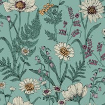 Fine Decor Wild Meadow Blue Multi Wallpaper - FD43338