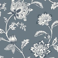 Fine Decor Juliette Floral Blue Wallpaper - FD43453