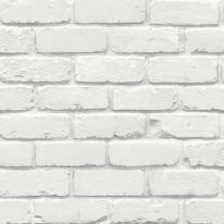 Fine Decor Painted Brick White Wallpaper - FD43600