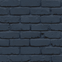 Fine Decor Painted Brick Navy Wallpaper - FD43602