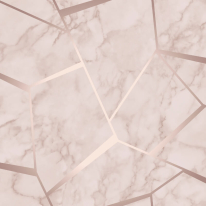 Fine Decor Marblesque Fractal Rose Gold Metallic Wallpaper - FD42264