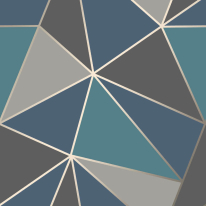 Fine Decor Apex Geo Aqua/Navy Wallpaper - FD42001